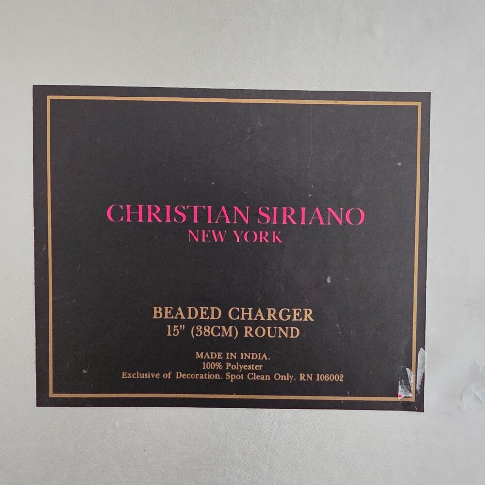 CHRISTIAN SIRIANO 15" Beaded Round Charger - Halloween Decor Ghost Placemat NEW - Picture 3 of 3